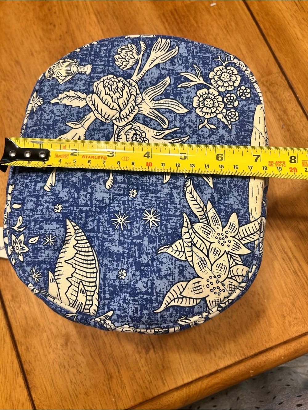 New Americana by Sharif Blue Floral Quilted Zippered Cosmetic Travel Case